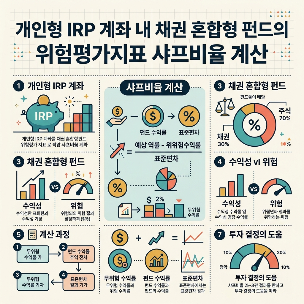 ai thumbnail infographic 개인형 IRP 계좌 내 채권 혼합형 펀드의 위험평가지표 샤프비율 계산 1787896460