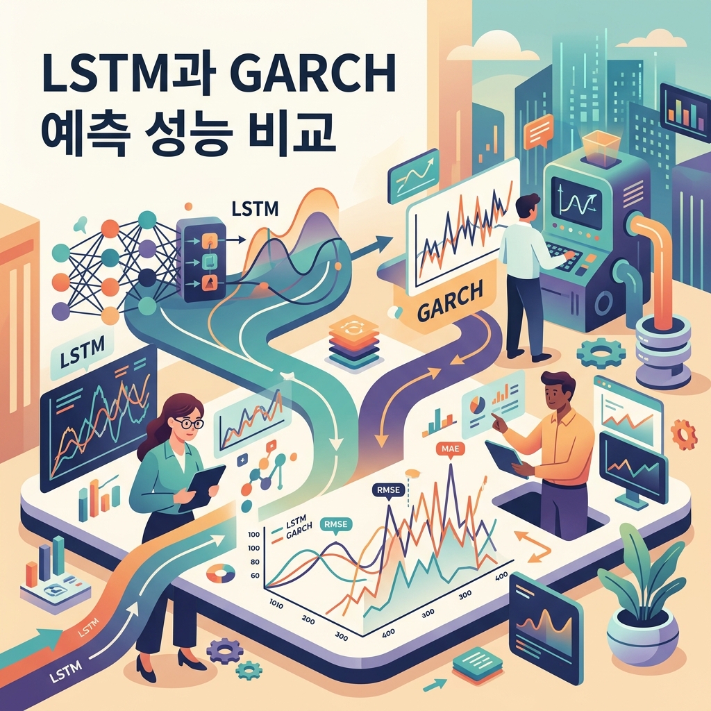 ai thumbnail illustration LSTM과 GARCH 예측 성능 비교 1789199492