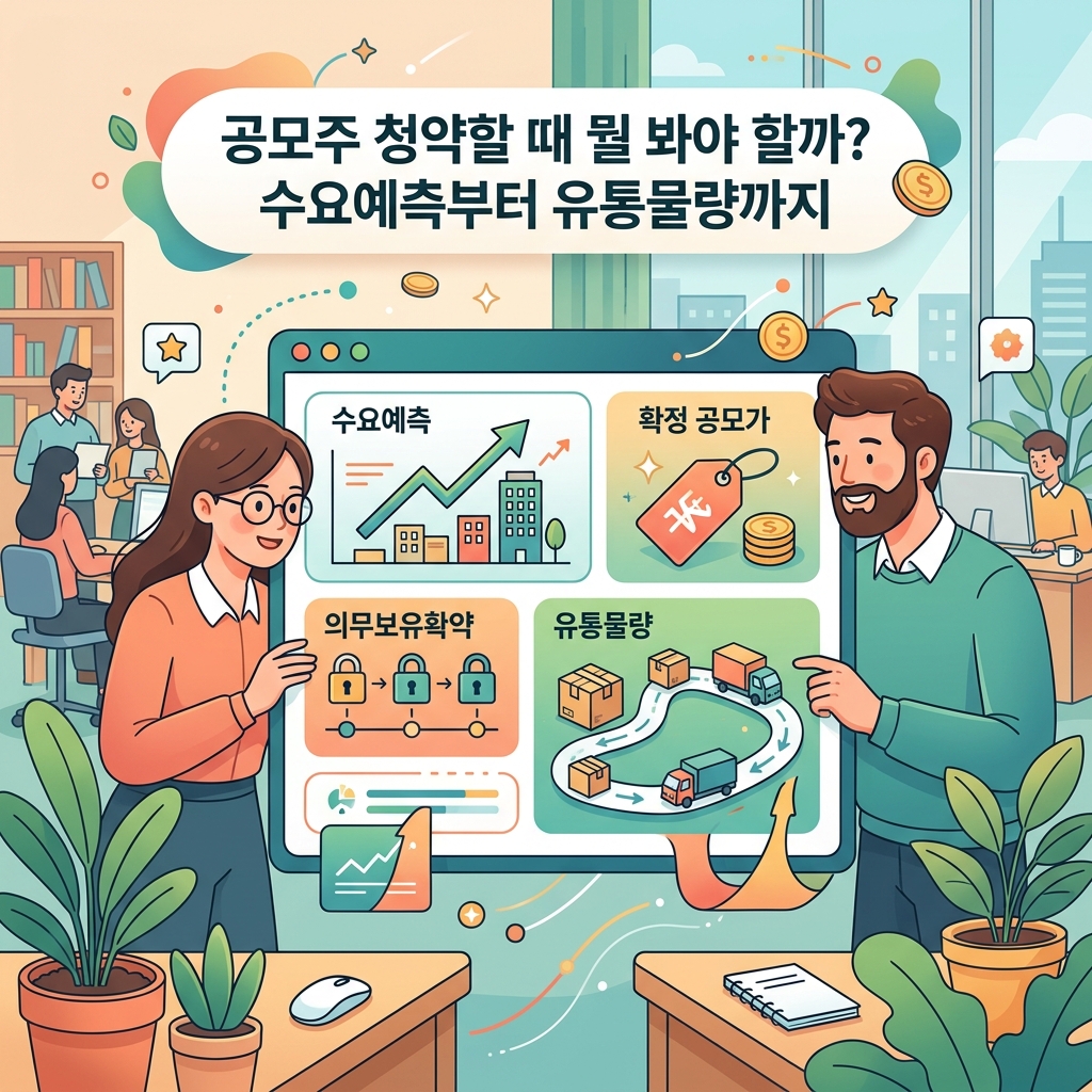 ai thumbnail illustration 공모주 청약할 때 뭘 봐야 할까 수요예측부터 유통물량까지 1789610919