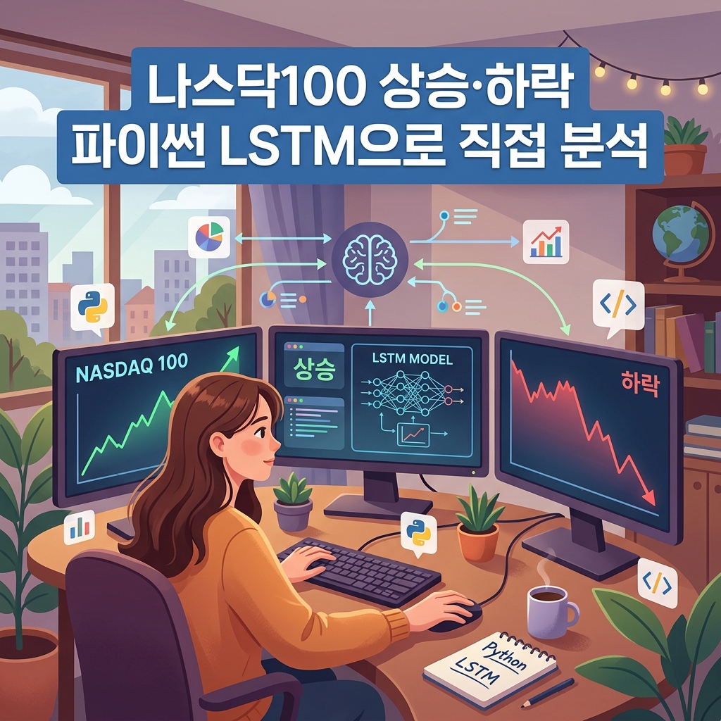 ai thumbnail illustration 나스닥100 상승·하락 파이썬 LSTM으로 직접 분석 1789544407
