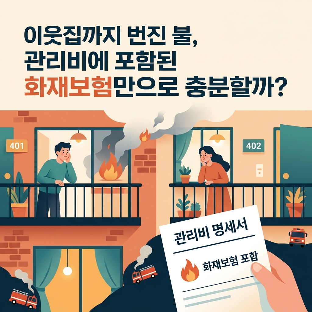 ai thumbnail illustration 이웃집까지 번진 불 관리비에 포함된 화재보험만으로 충분할까 1790234405
