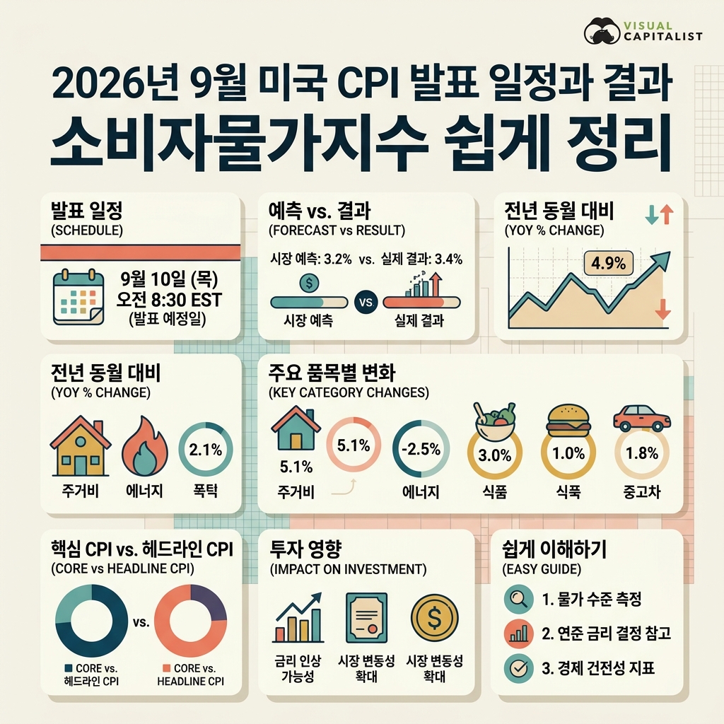 ai thumbnail infographic 2026년 9월 미국 CPI 발표 일정과 결과 소비자물가지수 쉽게 정리 1789196257