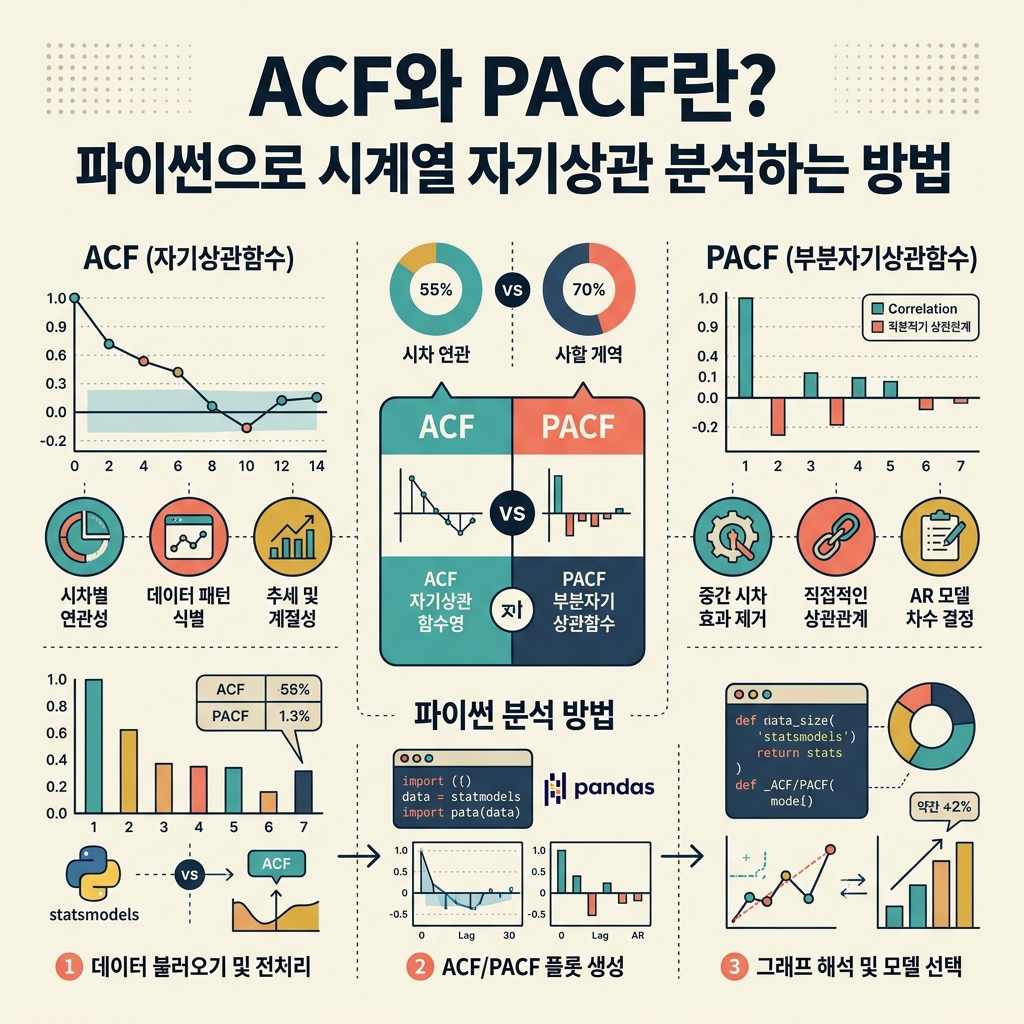 ai thumbnail infographic ACF와 PACF란 파이썬으로 시계열 자기상관 분석하는 방법 1789201289