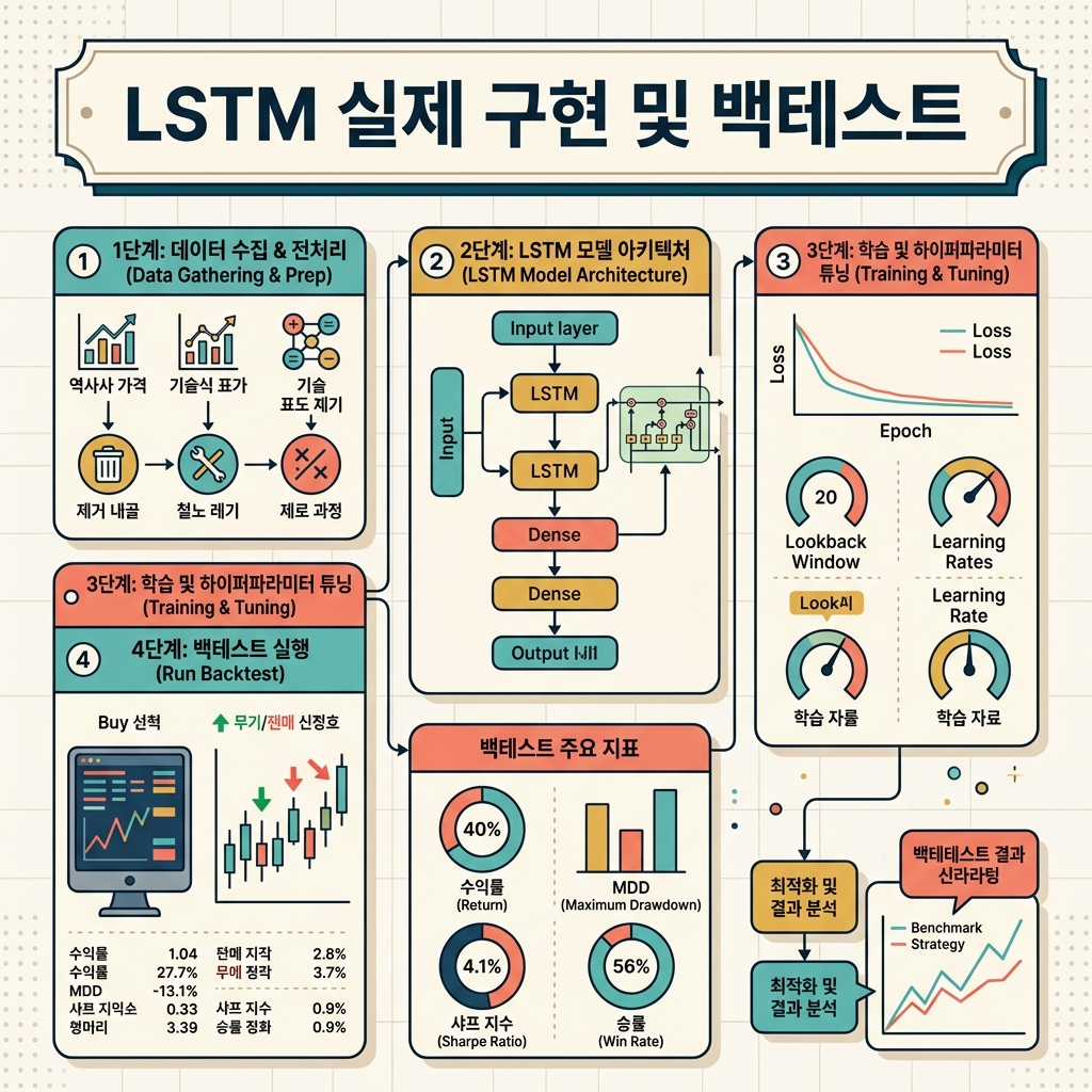 ai thumbnail infographic LSTM 실제 구현 및 백테스트 1789199039