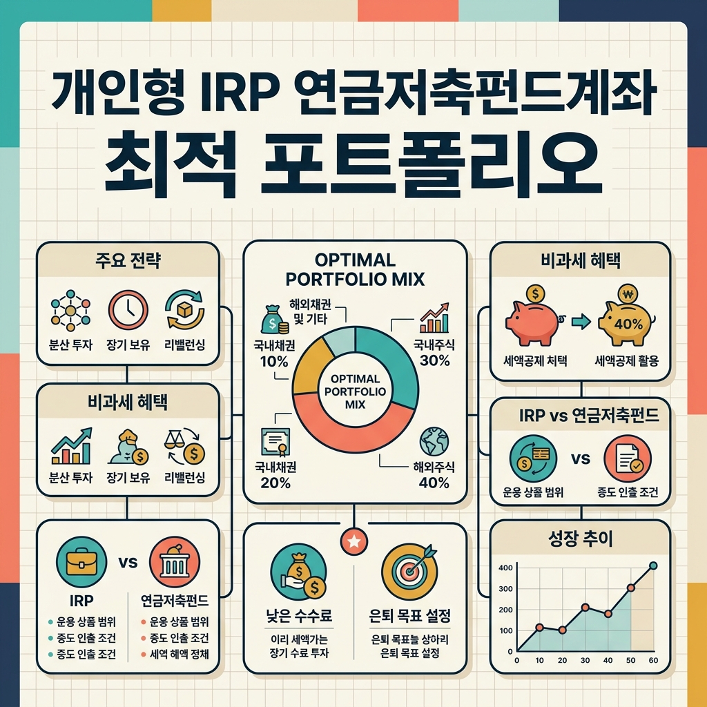 ai thumbnail infographic 개인형 IRP 연금저축펀드계좌 최적 포트폴리오 1788426231