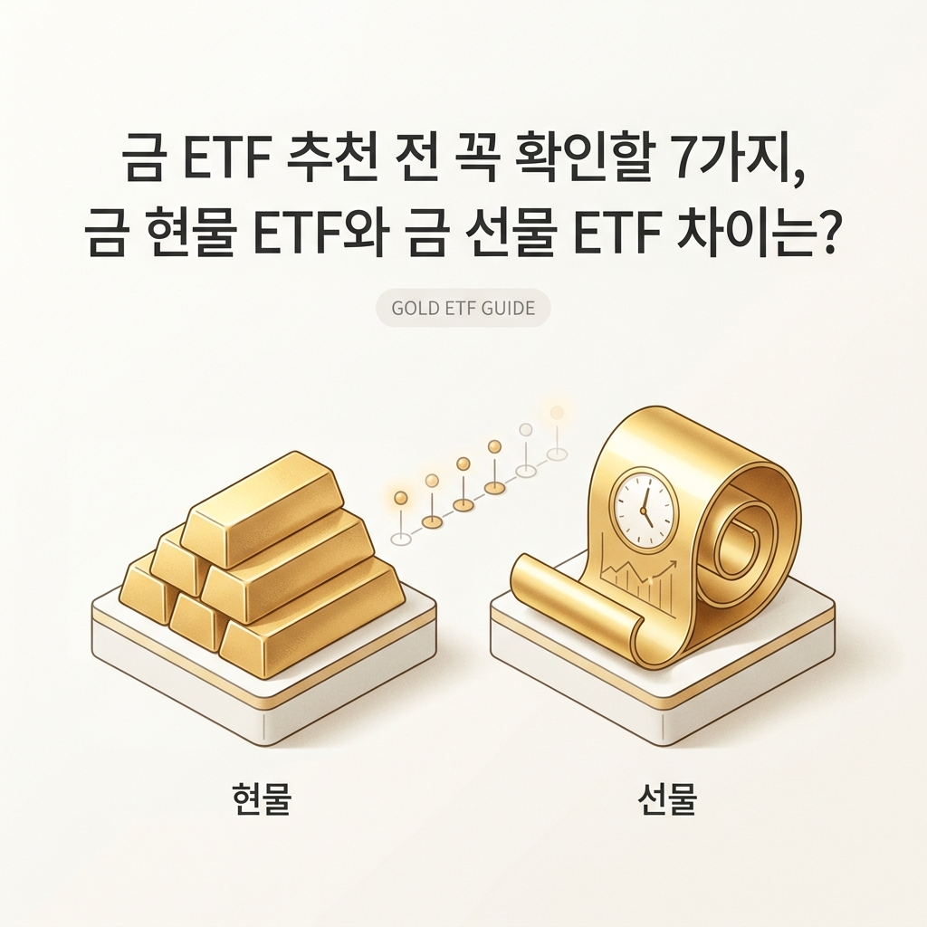 ai thumbnail minimal 금 ETF 추천 전 꼭 확인할 7가지 금 현물 ETF와 금 선물 ETF 차이는 1789740032
