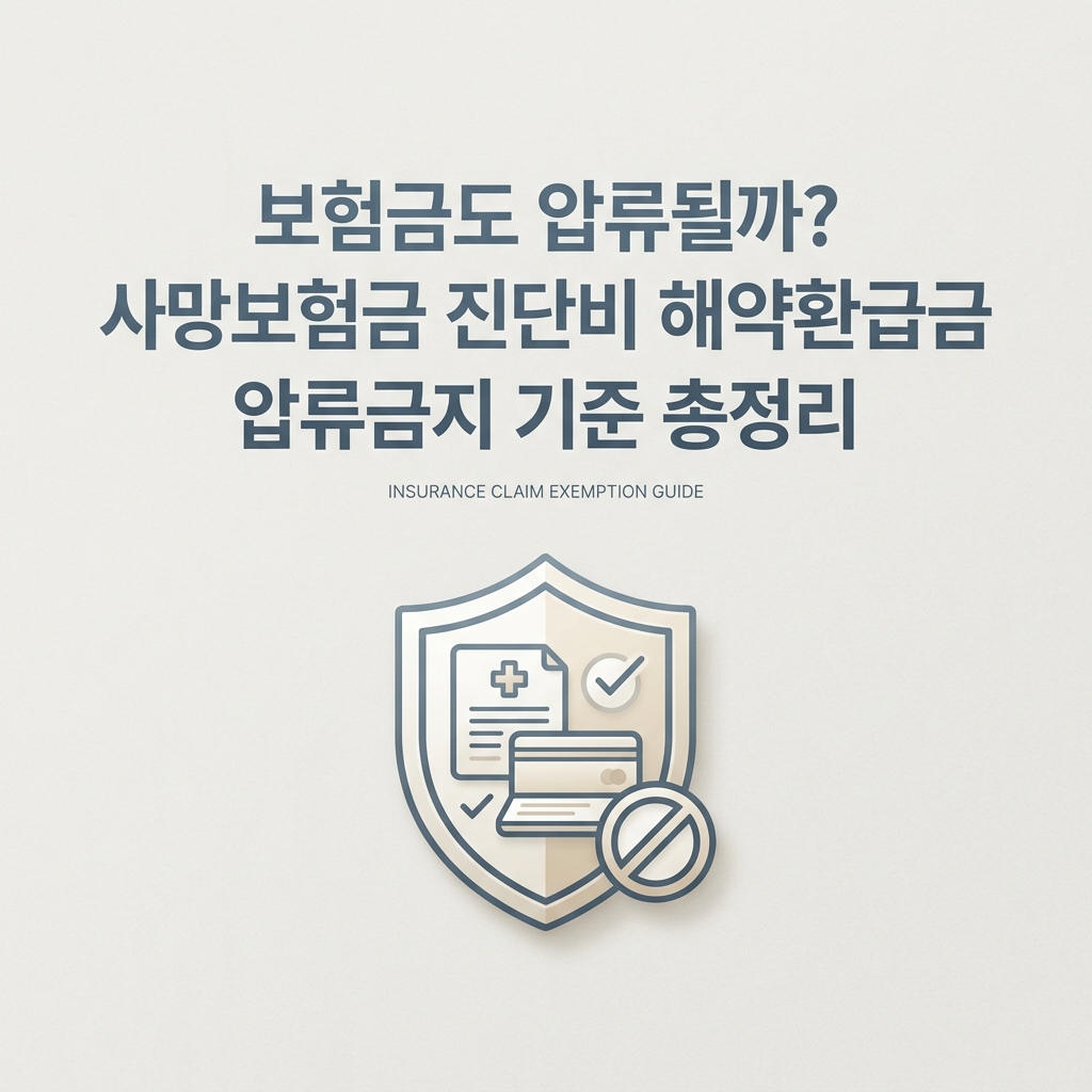 ai thumbnail minimal 보험금도 압류될까 사망보험금 진단비 해약환급금 압류금지 기준 총정리 1790022872