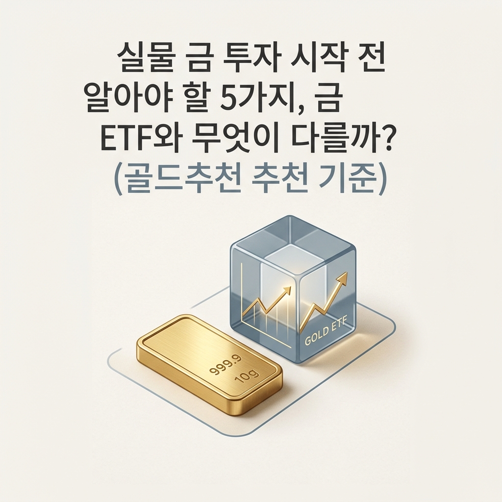 ai thumbnail minimal 실물 금 투자 시작 전 꼭 알아야 할 5가지 금 ETF와 무엇이 다를까 골드 ETF 추천 기준 1789738527