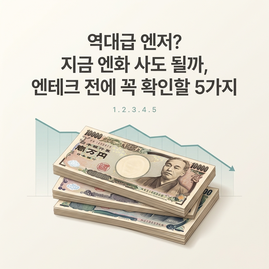 ai thumbnail minimal 역대급 엔저 지금 엔화 사도 될까 엔테크 전에 꼭 확인할 5가지 1789621558