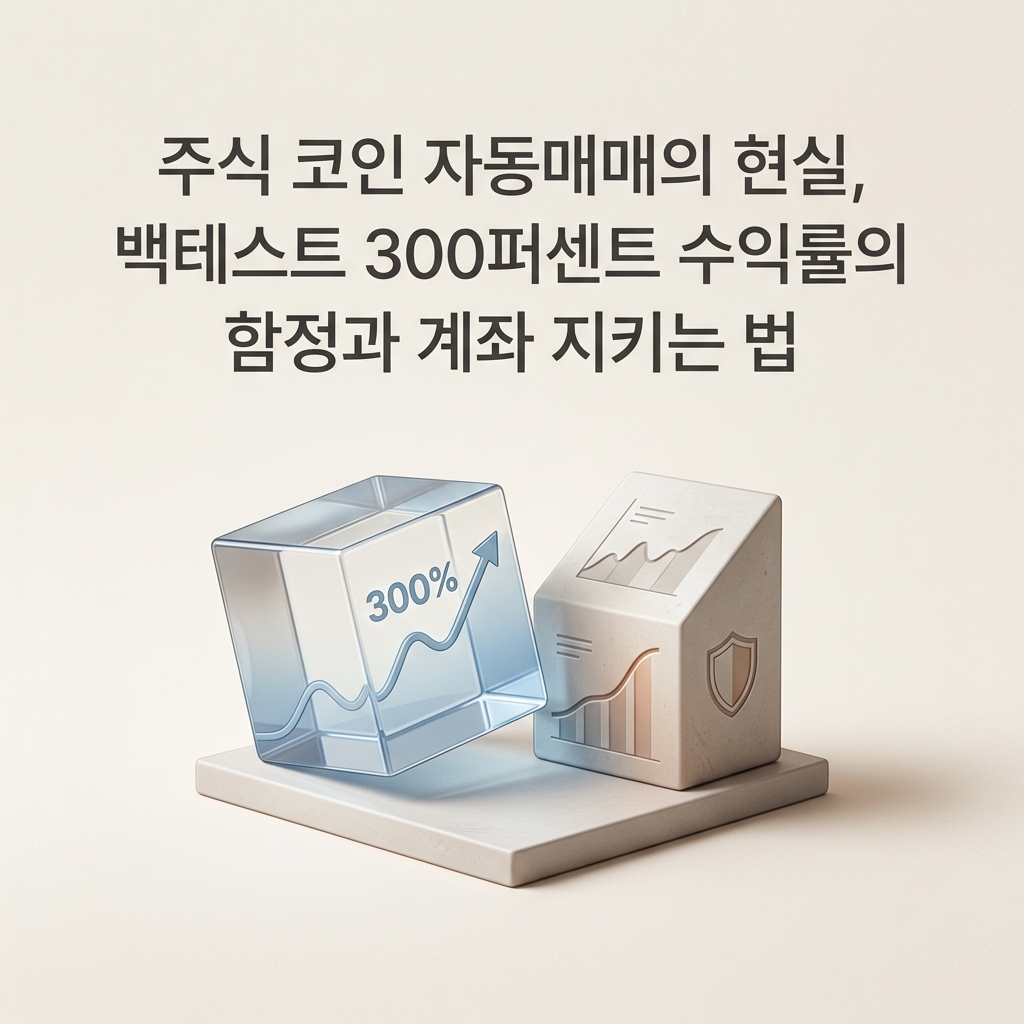 ai thumbnail minimal 주식 코인 자동매매의 현실 백테스트 300퍼센트 수익률의 함정과 계좌 지키는 법 1790232552