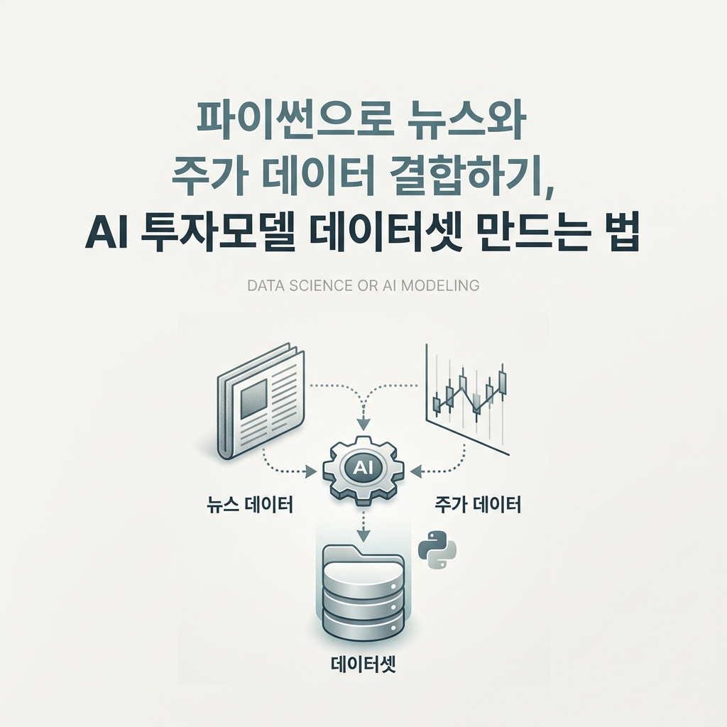 ai thumbnail minimal 파이썬으로 뉴스와 주가 데이터 결합하기 AI 투자모델 데이터셋 만드는 법 1790237465