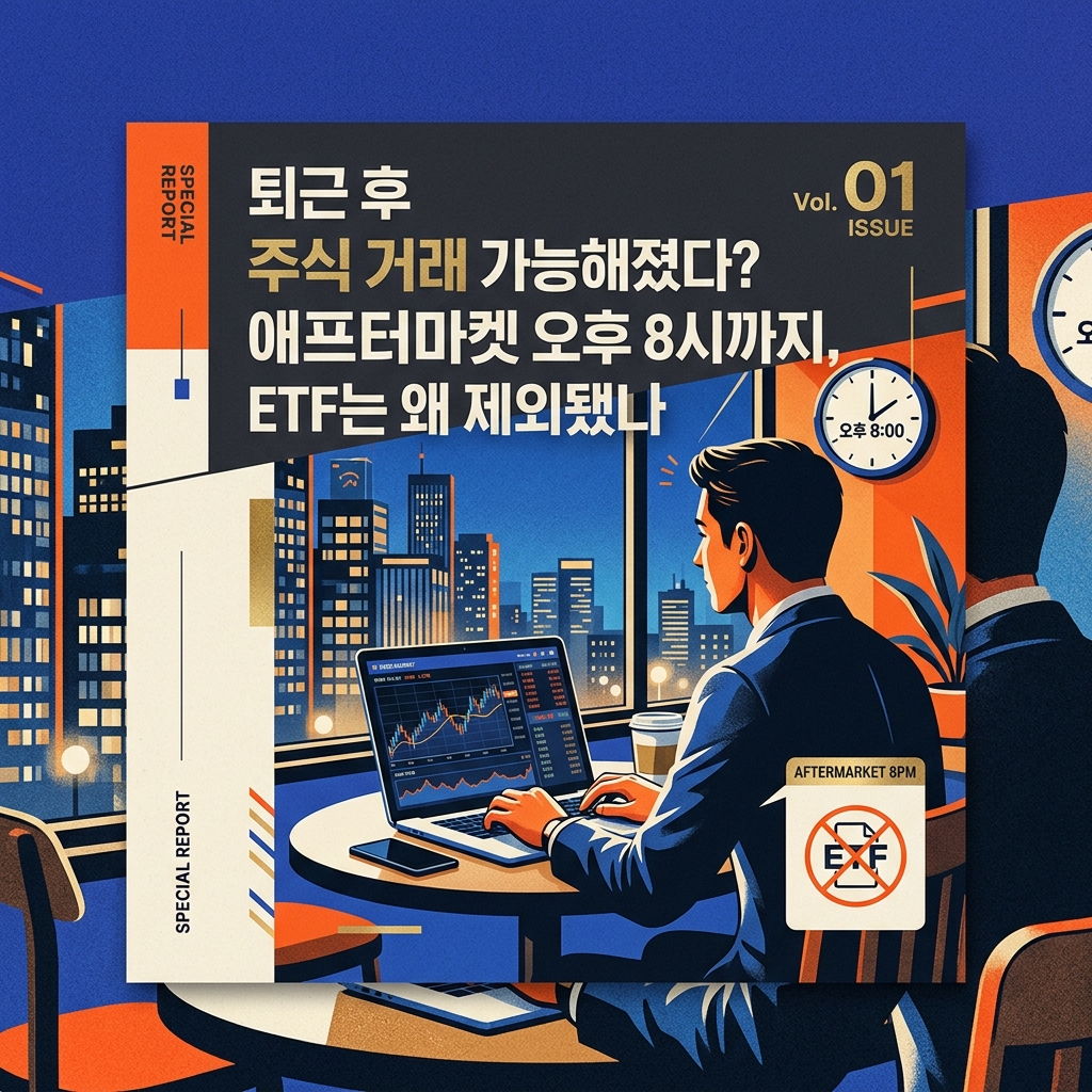 ai thumbnail poster 퇴근 후 주식 거래 가능해졌다 애프터마켓 오후 8시까지 ETF는 왜 제외됐나 1789410814