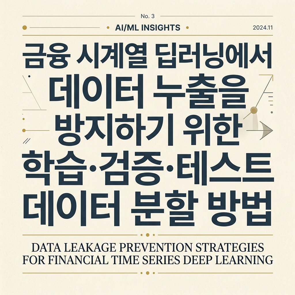 ai thumbnail typography 금융 시계열 딥러닝에서 데이터 누출을 방지하기 위한 학습·검증·테스트 데이터 분할 방법 1789194025