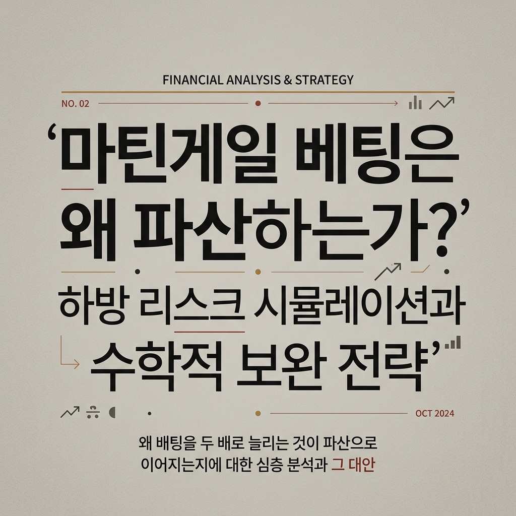 ai thumbnail typography 마틴게일 베팅은 왜 파산하는가 하방 리스크 시뮬레이션과 수학적 보완 전략 1789416429