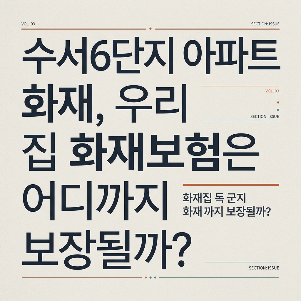 ai thumbnail typography 수서6단지 아파트 화재 우리 집 화재보험은 어디까지 보장될까 1790236430