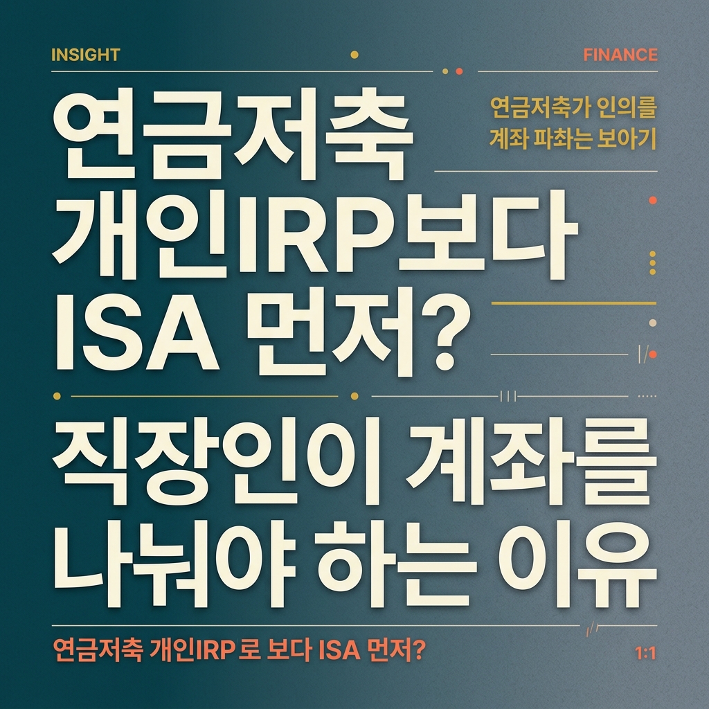 ai thumbnail typography 연금저축 개인IRP보다 ISA 먼저 직장인이 계좌를 나눠야 하는 이유 1789471626