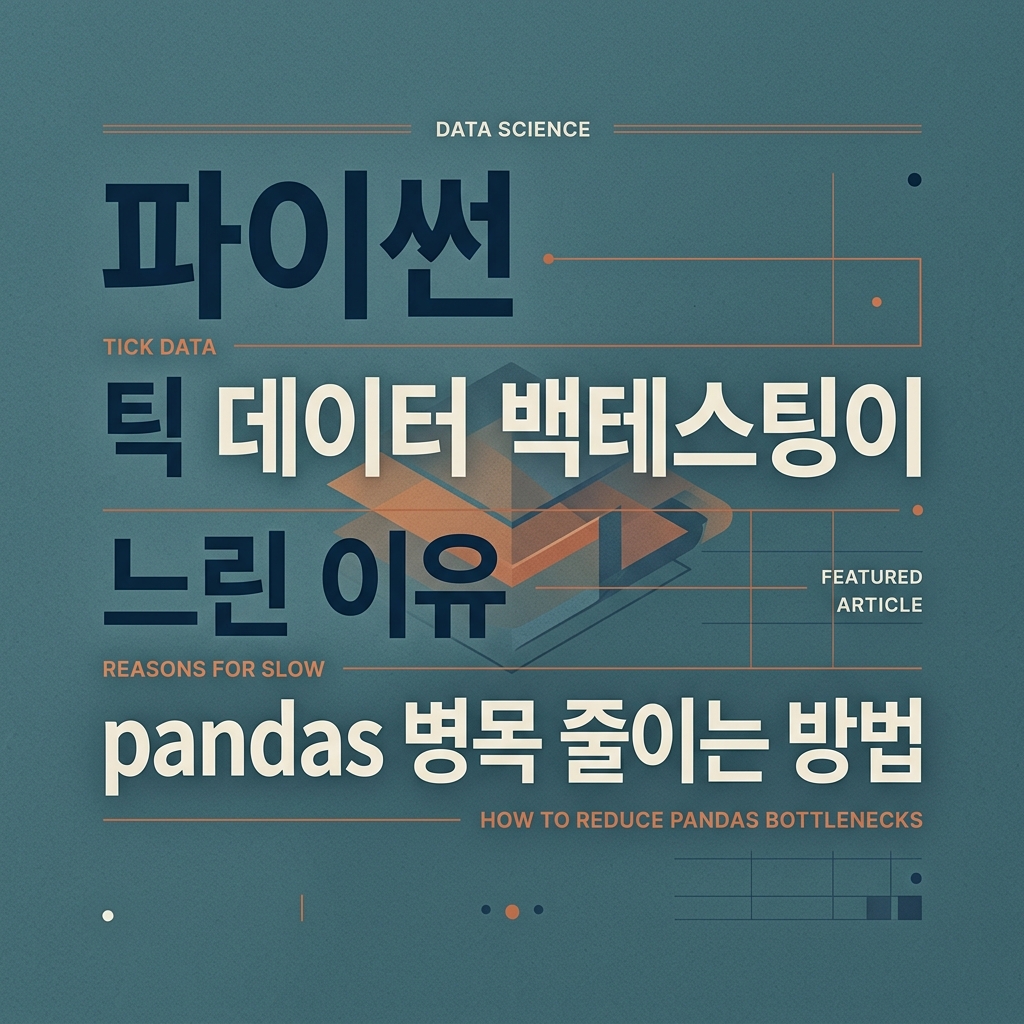 ai thumbnail typography 파이썬 틱 데이터 백테스팅이 느린 이유 pandas 병목 줄이는 방법 1789529324