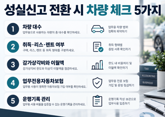 성실신고확인대상이 되면 업무용 승용차 비용처리, 무엇이 달라질까? 2 성실신고 전환시 차량 체크 5가지