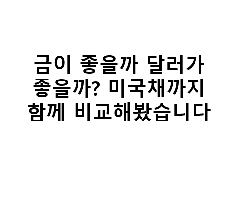 금이 좋을까 달러가 좋을까? 미국채까지 함께 비교해봤습니다 3 금이 좋을까 달러가 좋을까? 미국채까지 함께 비교해봤습니다